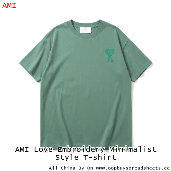 AMI Love Embroidery Minimalist Style T-shirt