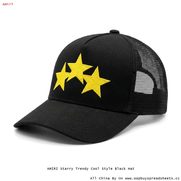 AMIRI Starry Trendy Cool Style Black Hat