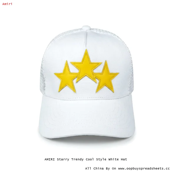 AMIRI Starry Trendy Cool Style White Hat