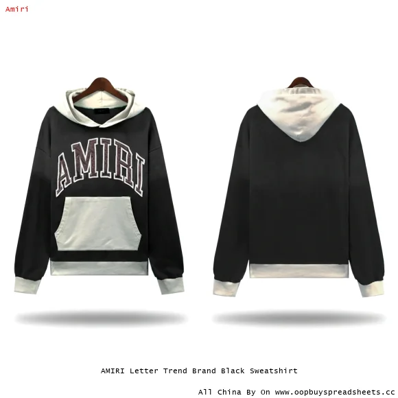AMIRI Letter Trend Brand Black Sweatshirt
