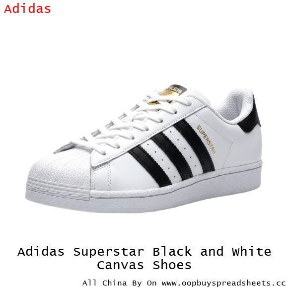 Adidas Superstar Black and White Canvas Shoes