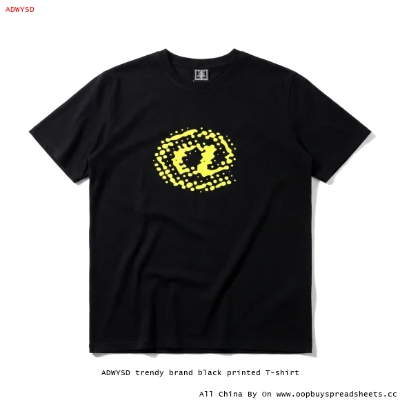 ADWYSD trendy brand black printed T-shirt