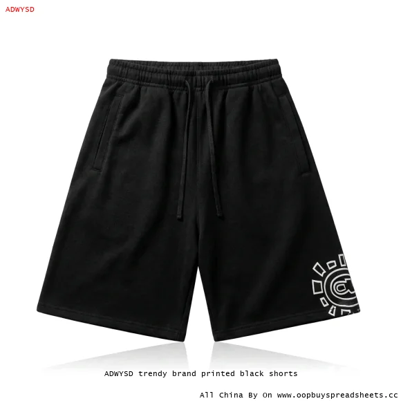 ADWYSD trendy brand printed black shorts