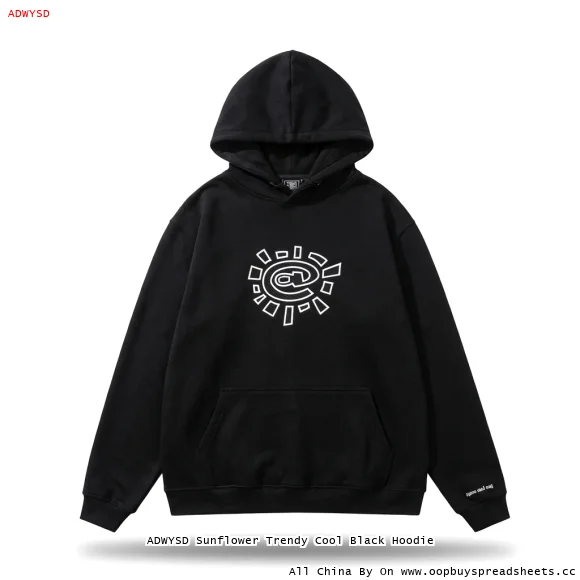 ADWYSD Sunflower Trendy Cool Black Hoodie