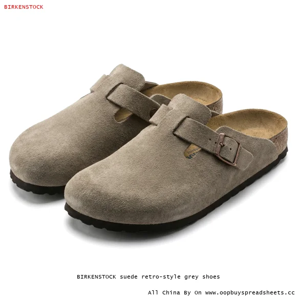 BIRKENSTOCK suede retro-style grey shoes