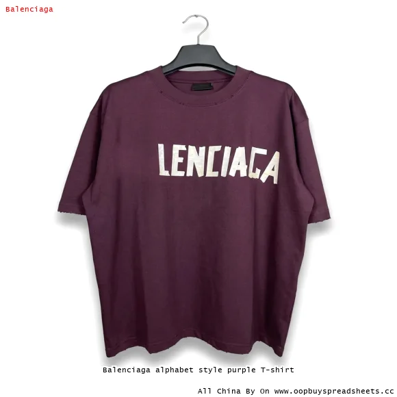 Balenciaga alphabet style purple T-shirt