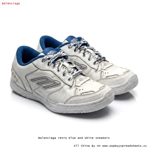 Balenciaga retro blue and white sneakers