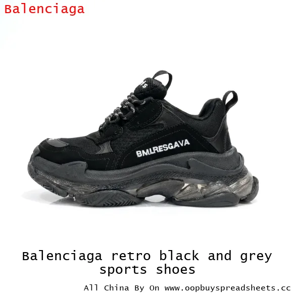 Balenciaga retro black and grey sports shoes