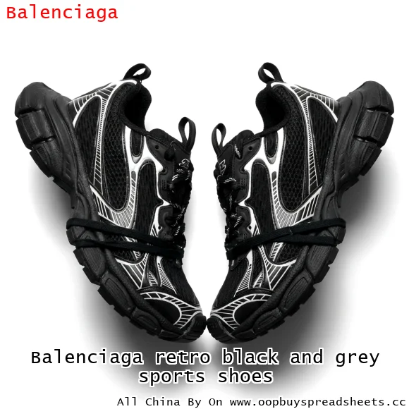 Balenciaga retro black and grey sports shoes