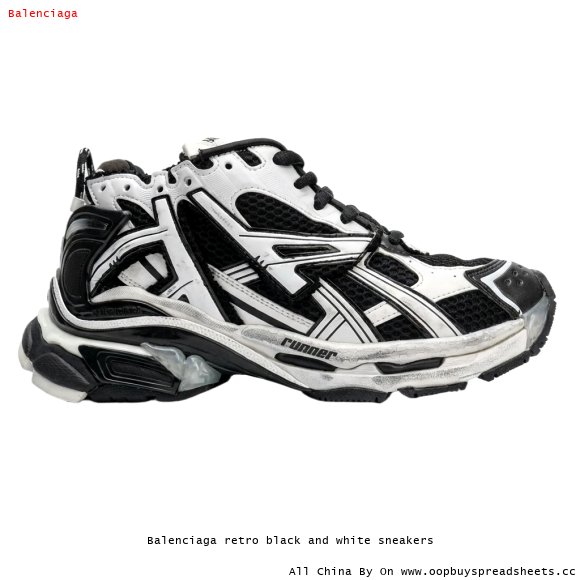 Balenciaga retro black and white sneakers