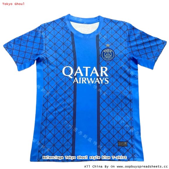 Balenciaga Tokyo Ghoul style blue T-shirt