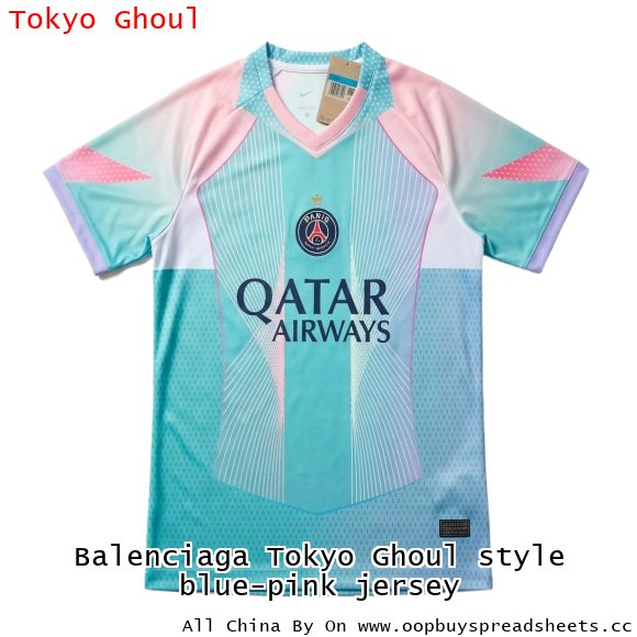 Balenciaga Tokyo Ghoul style blue-pink jersey