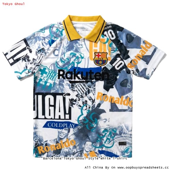 Barcelona Tokyo Ghoul Style White T-shirt