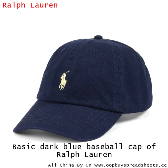 Basic dark blue baseball cap of Ralph Lauren
