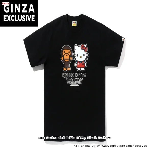 Bape Co-branded Hello Kitty Black T-shirt