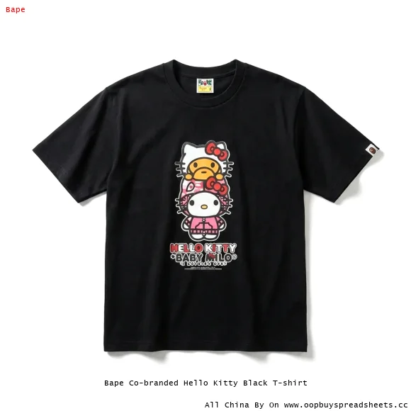 Bape Co-branded Hello Kitty Black T-shirt
