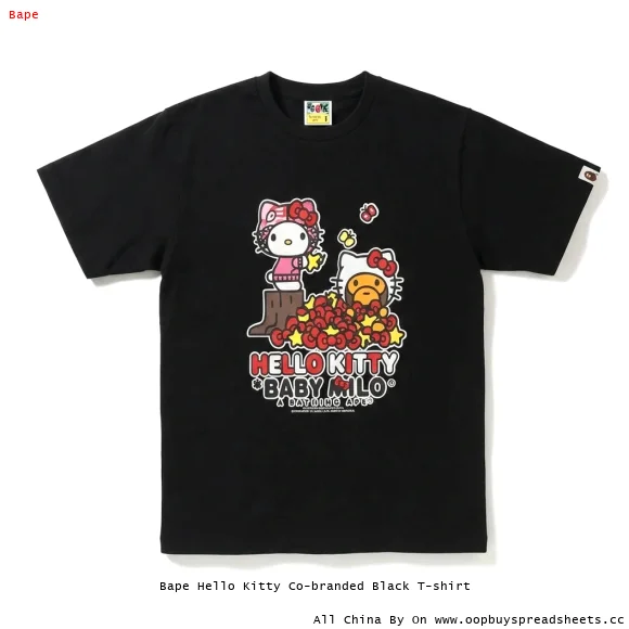 Bape Hello Kitty Co-branded Black T-shirt