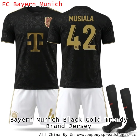 Bayern Munich Black Gold Trendy Brand Jersey