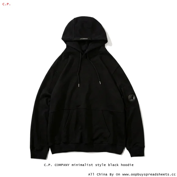 C.P. COMPANY minimalist style black hoodie