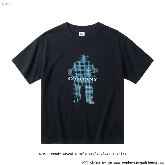 C.P. Trendy Brand Simple Style Black T-shirt