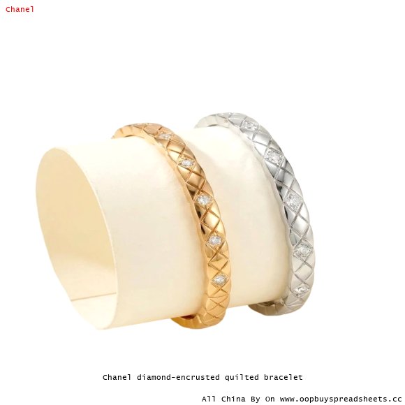 Chanel diamond-encrusted quilted bracelet