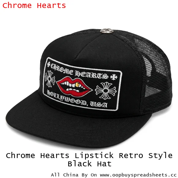 Chrome Hearts Lipstick Retro Style Black Hat
