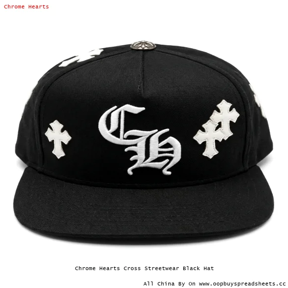 Chrome Hearts Cross Streetwear Black Hat