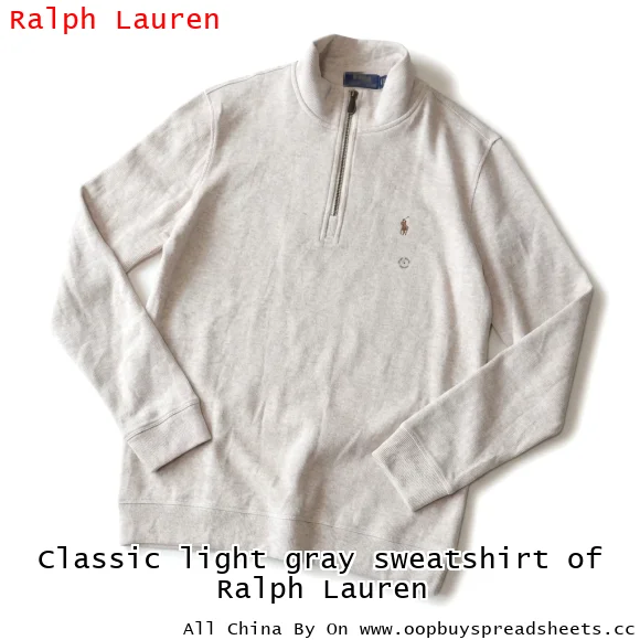 Classic light gray sweatshirt of Ralph Lauren