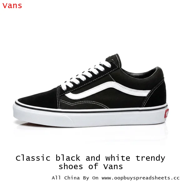Classic black and white trendy shoes of Vans