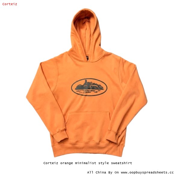 Corteiz orange minimalist style sweatshirt