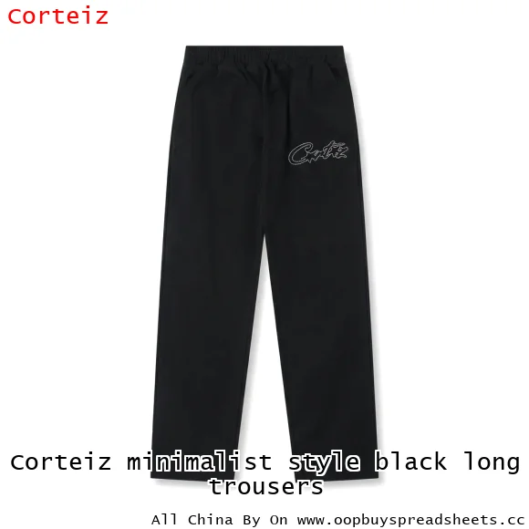 Corteiz minimalist style black long trousers