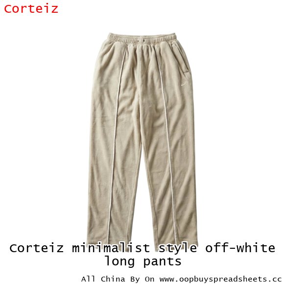 Corteiz minimalist style off-white long pants