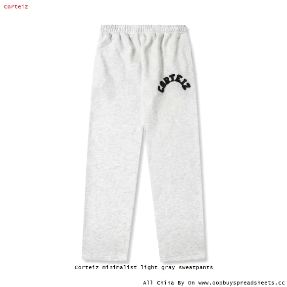 Corteiz minimalist light gray sweatpants