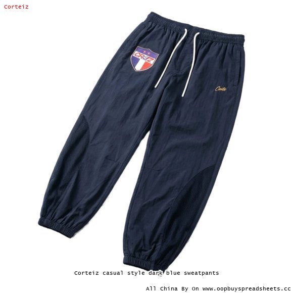 Corteiz casual style dark blue sweatpants