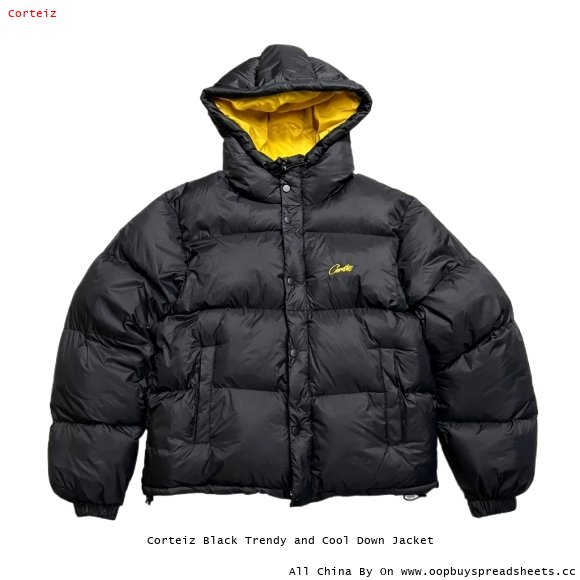 Corteiz Black Trendy and Cool Down Jacket