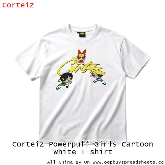 Corteiz Powerpuff Girls Cartoon White T-shirt