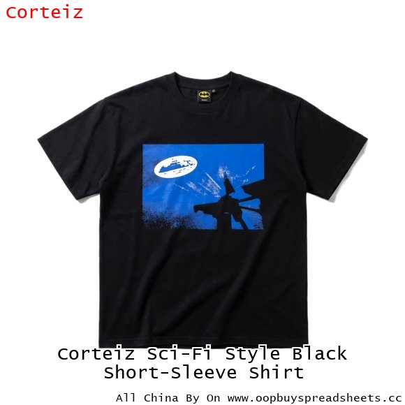 Corteiz Sci-Fi Style Black Short-Sleeve Shirt