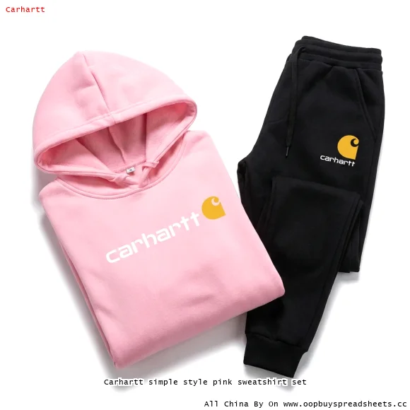 Carhartt simple style pink sweatshirt set