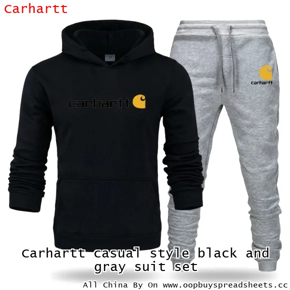 Carhartt casual style black and gray suit set