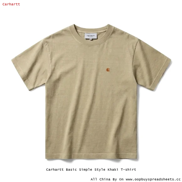 Carhartt Basic Simple Style Khaki T-shirt