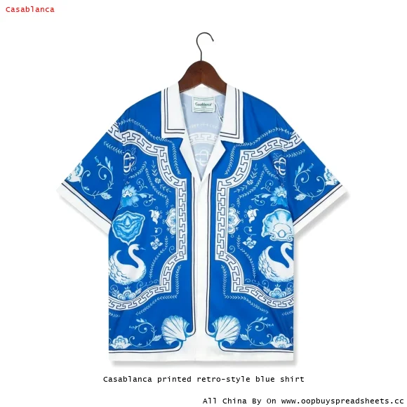 Casablanca printed retro-style blue shirt