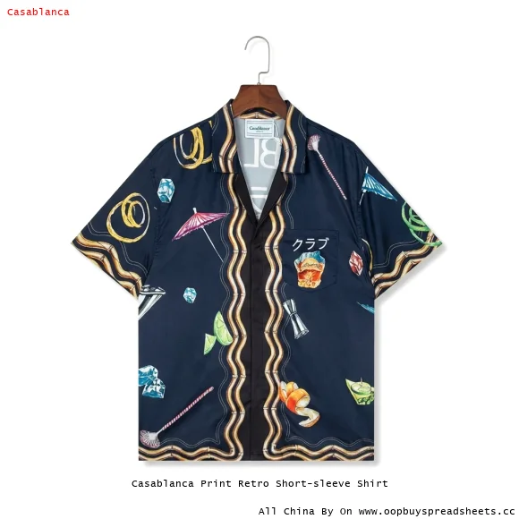 Casablanca Print Retro Short-sleeve Shirt