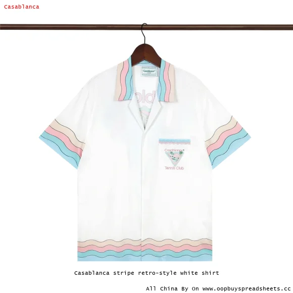 Casablanca stripe retro-style white shirt