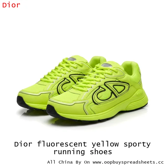 Dior fluorescent yellow sporty running shoes