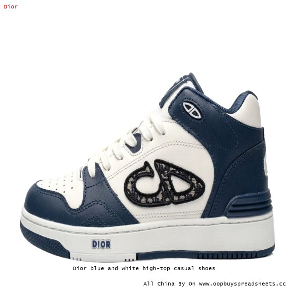 Dior blue and white high-top casual shoes