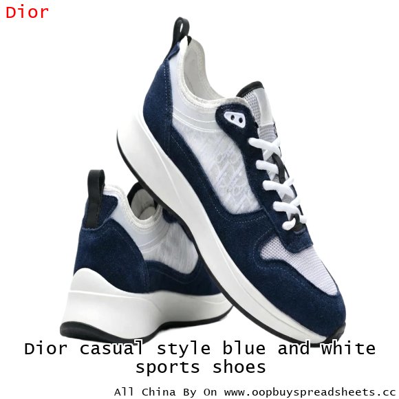 Dior casual style blue and white sports shoes