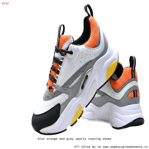 Dior orange and gray sporty running shoes