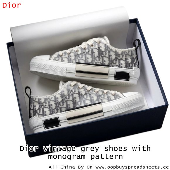 Dior vintage grey shoes with monogram pattern