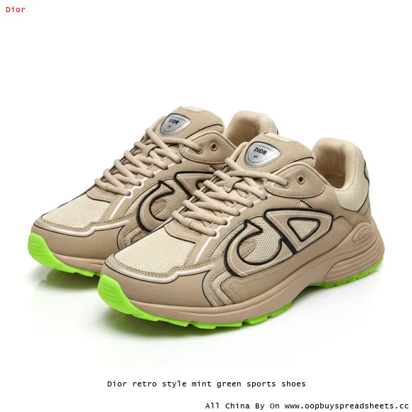 Dior retro style mint green sports shoes