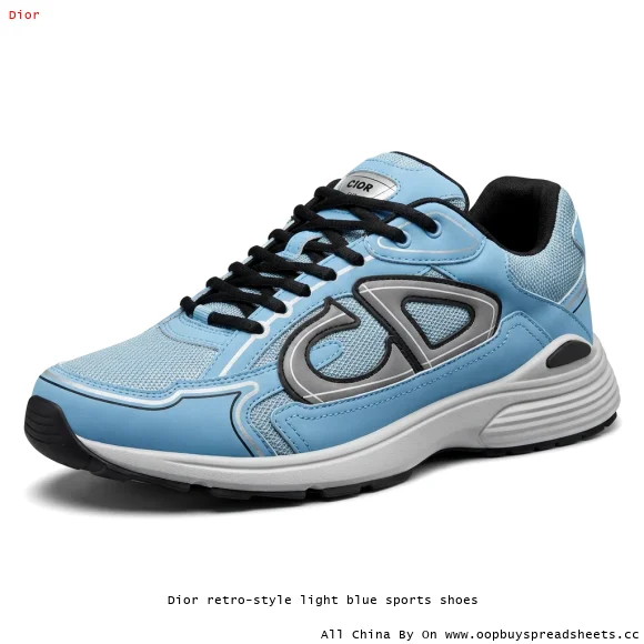 Dior retro-style light blue sports shoes